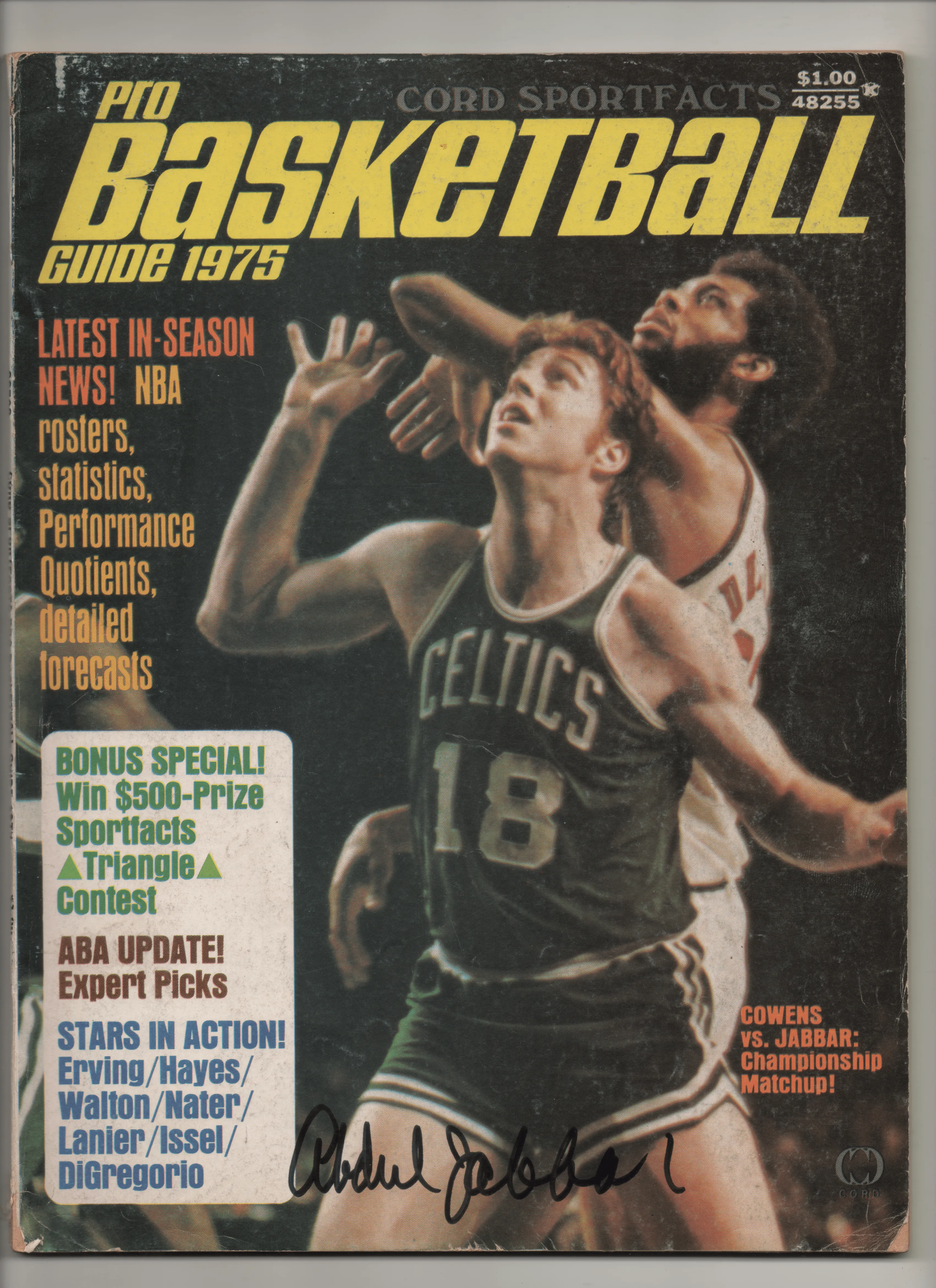 [1 of 1] 1975 Cord Sportfacts Pro Basketball Guide- Signed Kareem Abdul Jabbar