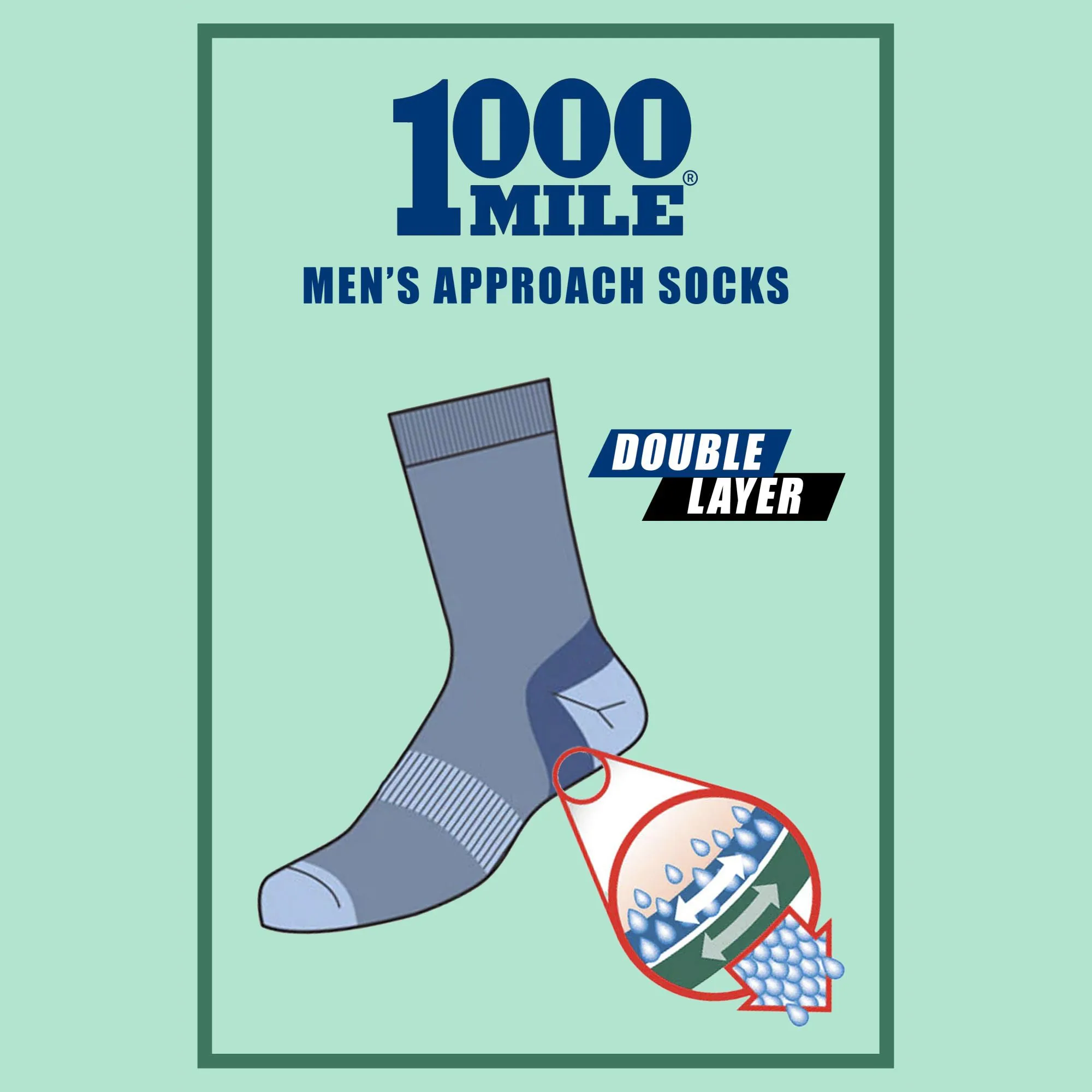 1 Pack Mens Approach Repreve Double Layer Socks