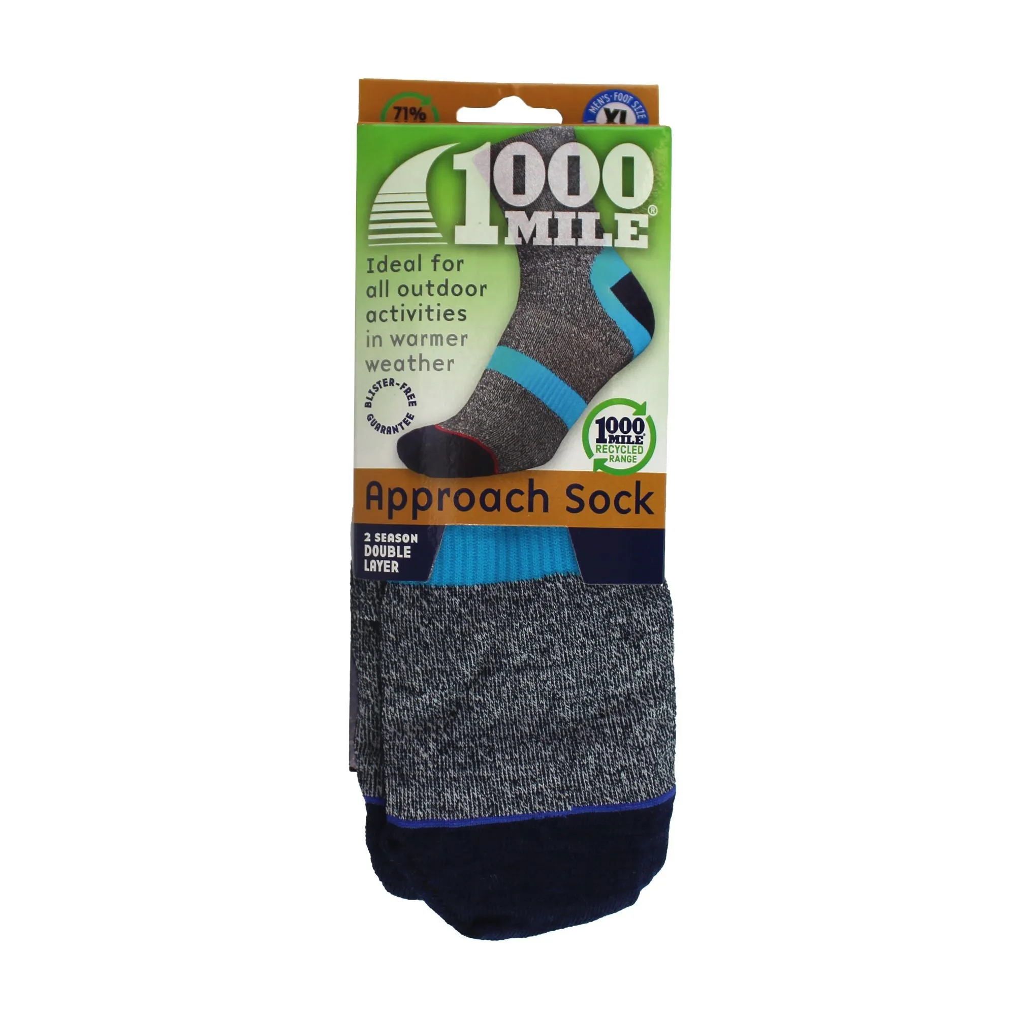 1 Pack Mens Approach Repreve Double Layer Socks