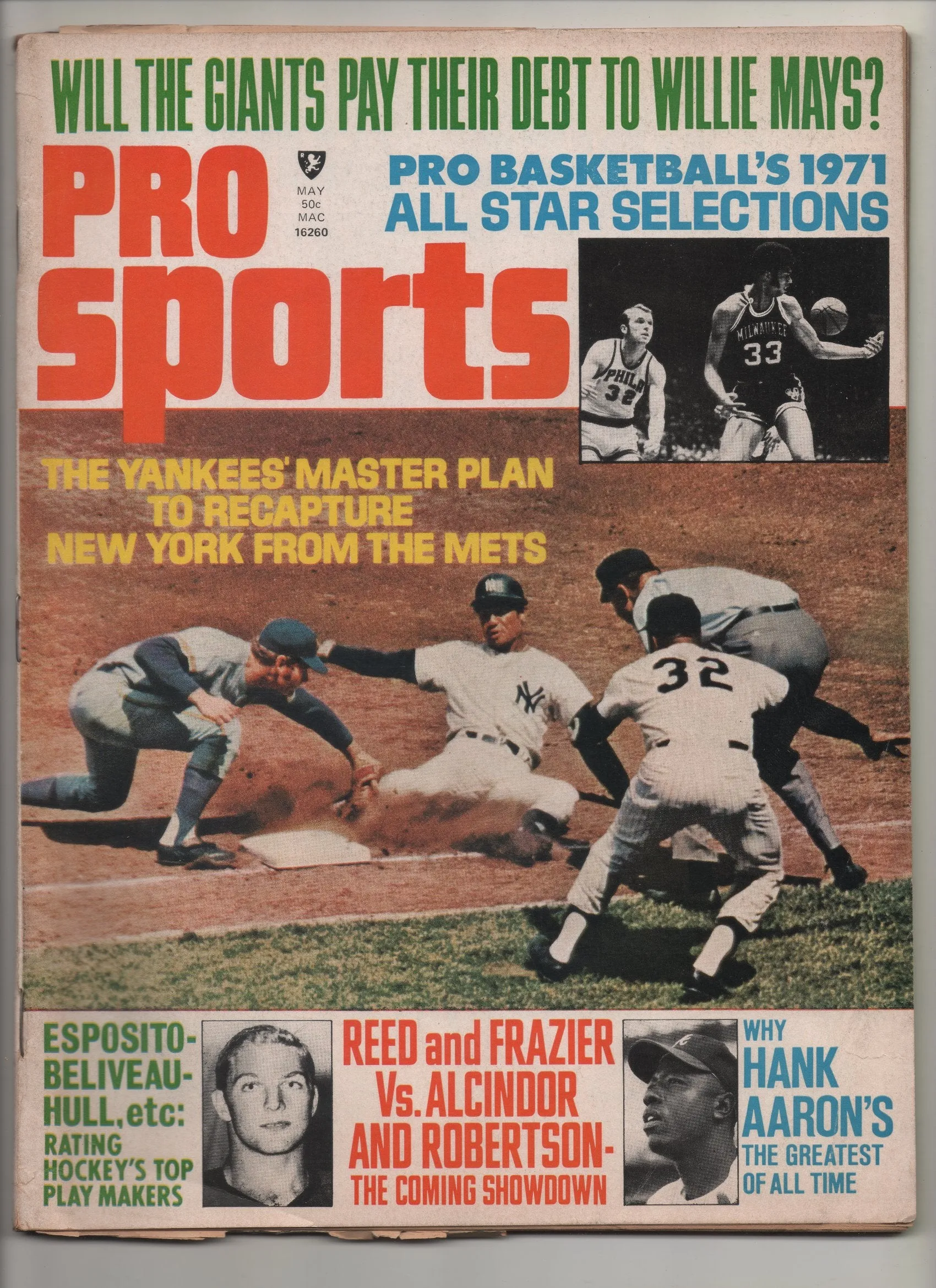 1971 Pro Sports "Reed & Frazier vs. Alcindor & Robertson - The Coming Showdown" From The Personal Collection of Kareem Abdul Jabbar