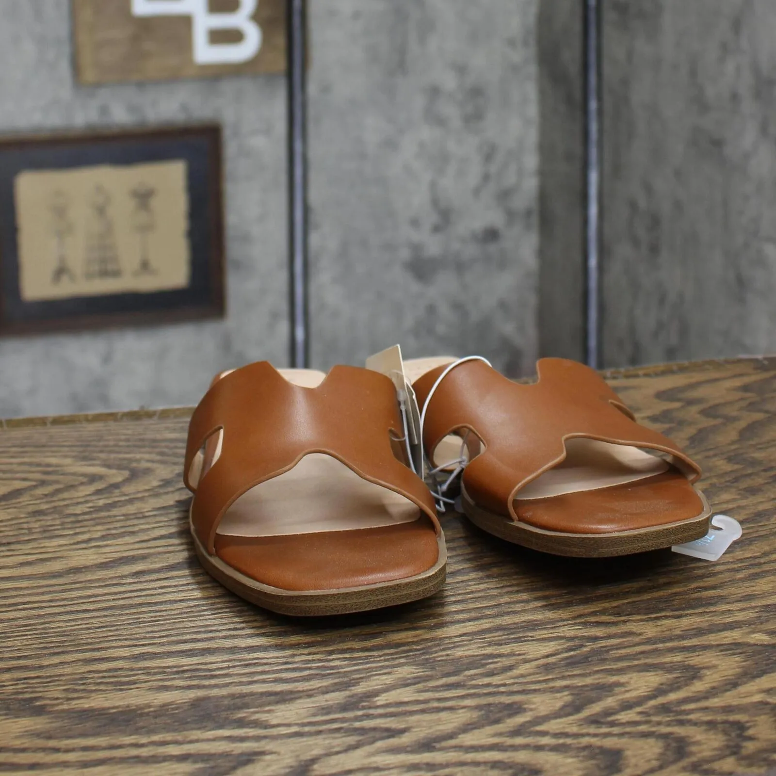 A New Day Women's Nina Slide Sandals 88870712 Cognac Brown 7.5M