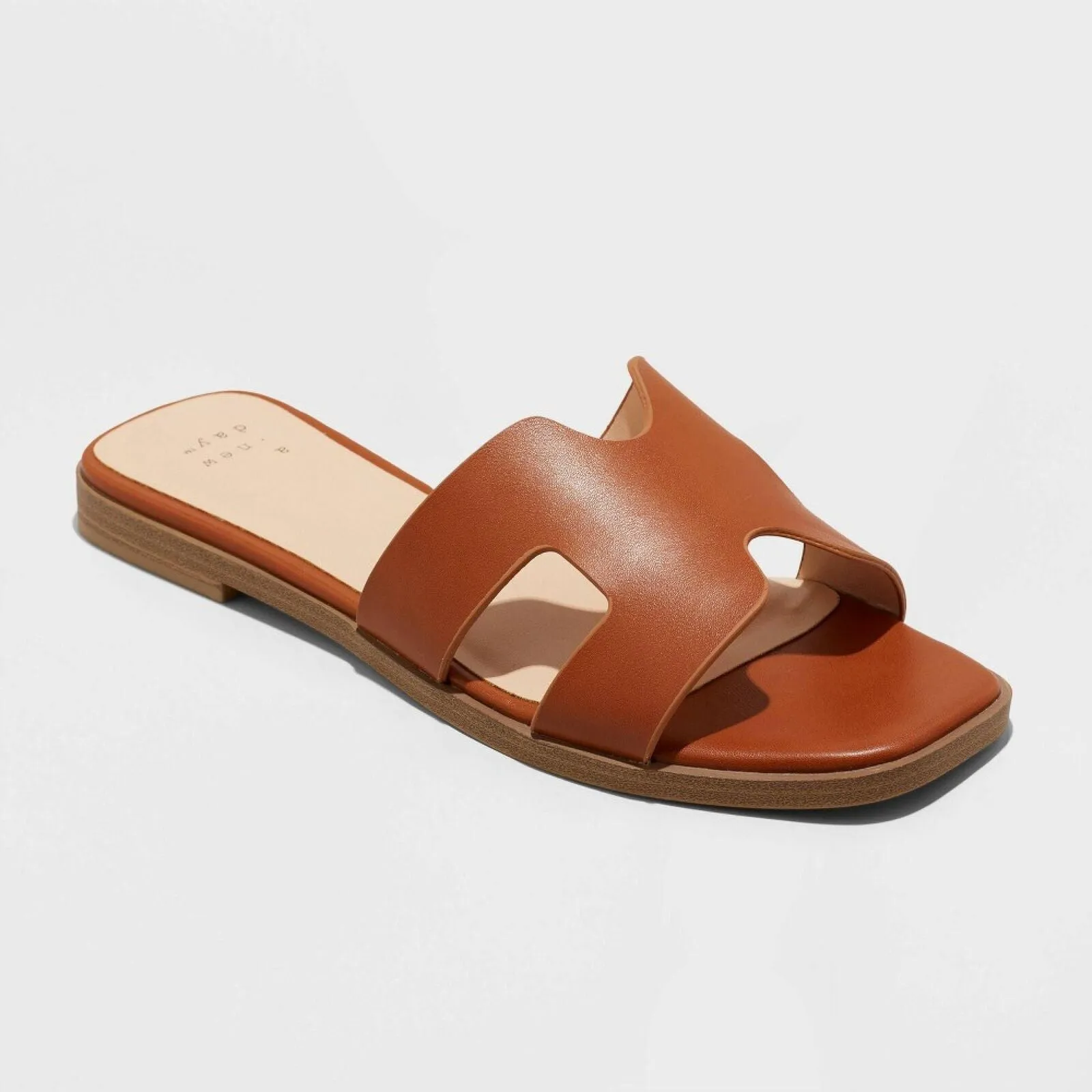 A New Day Women's Nina Slide Sandals 88870712 Cognac Brown 7.5M