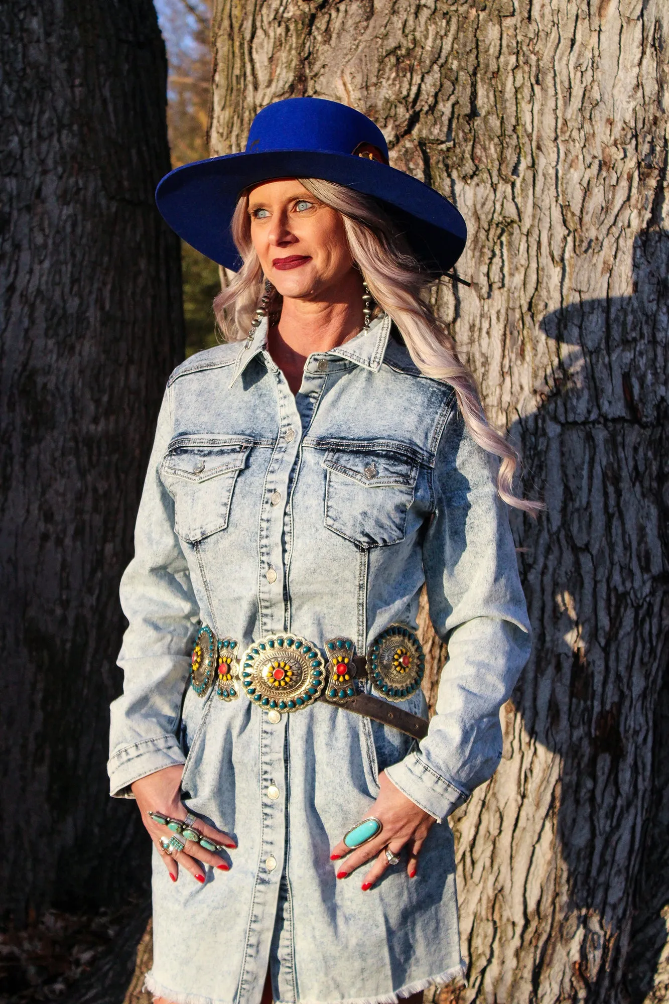 Acid Wash Denim Dress/Jacket