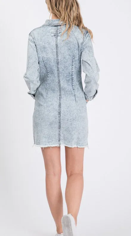 Acid Wash Denim Dress/Jacket