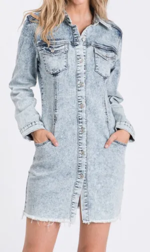 Acid Wash Denim Dress/Jacket