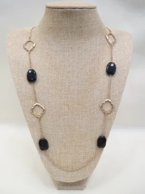ADO | Black & Gold Long Necklace