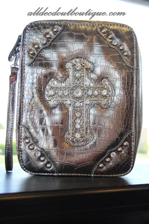 ADO | Dark Grey Embellished Bible Cover