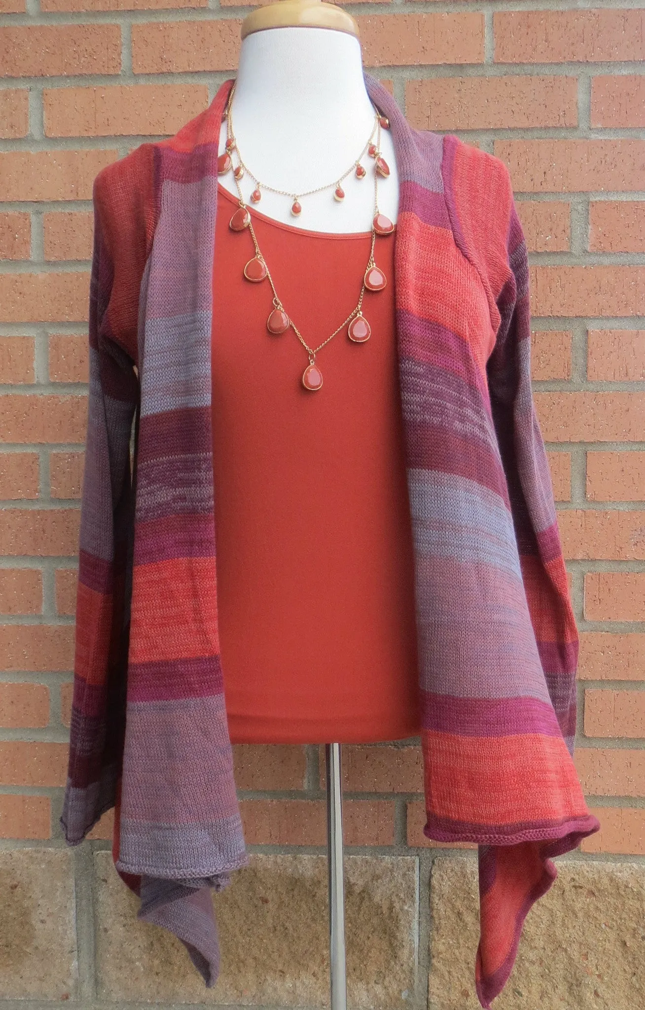 ADO | Dark Orange Tear Drop Stones Necklace