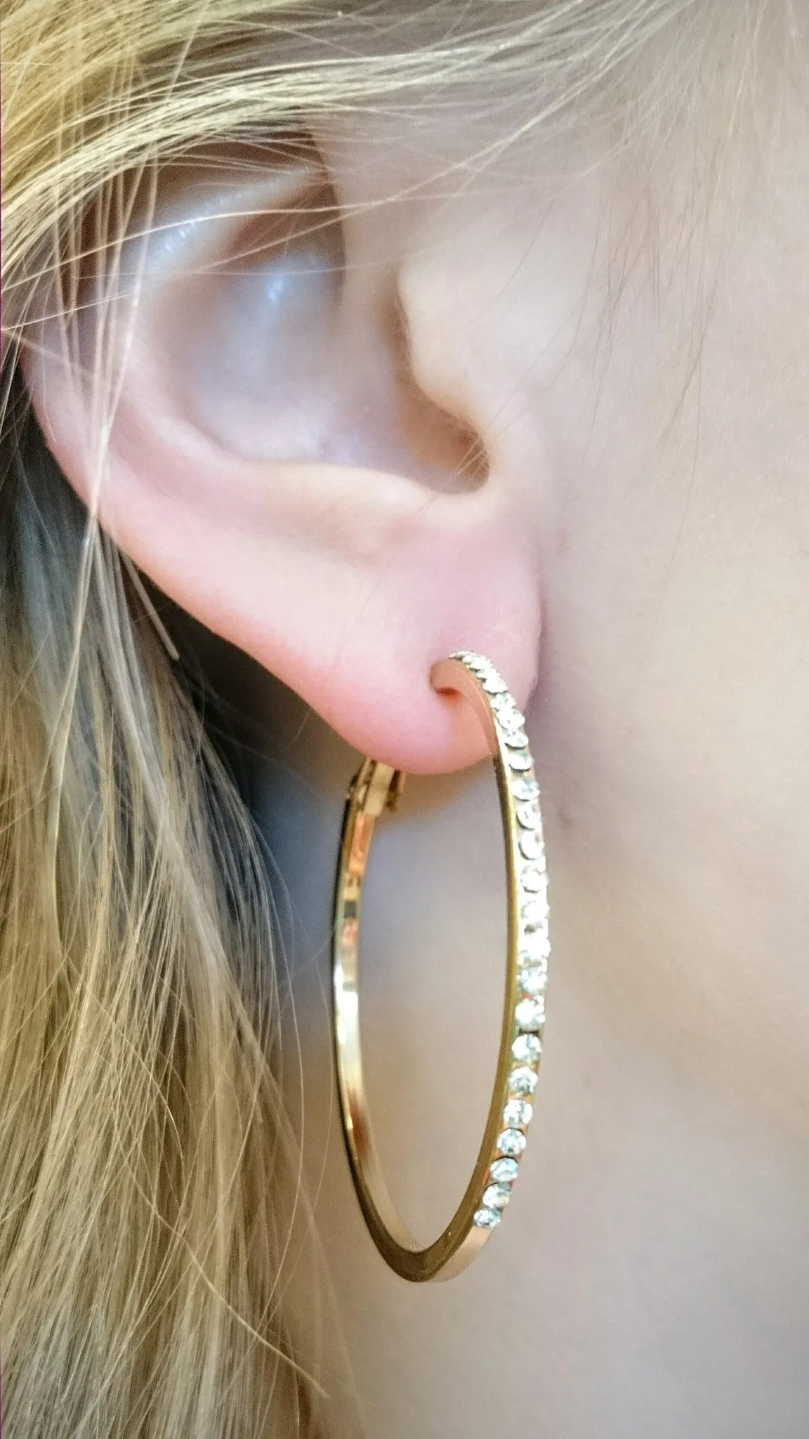 ADO | Diamond Hoop Earrings Gold