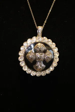 ADO | Embellished Cross Pendant Black