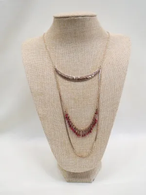 ADO | Gold Chain Necklace with Red Tassels