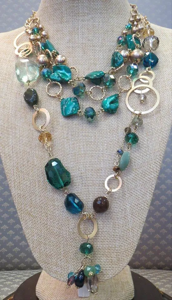 ADO | Green & Gold Layer Necklace