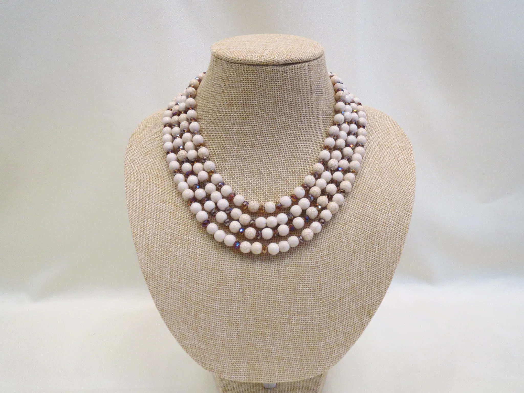 ADO | Ivory & Iridescent Beaded Necklace