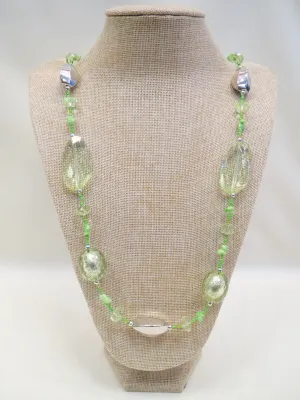 ADO | Long Beaded Necklace Lime