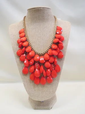 ADO | Orange Tear Drop Bib Necklace