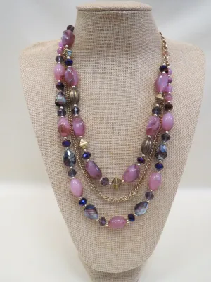 ADO | Purple & Gold Multi Strand Necklace