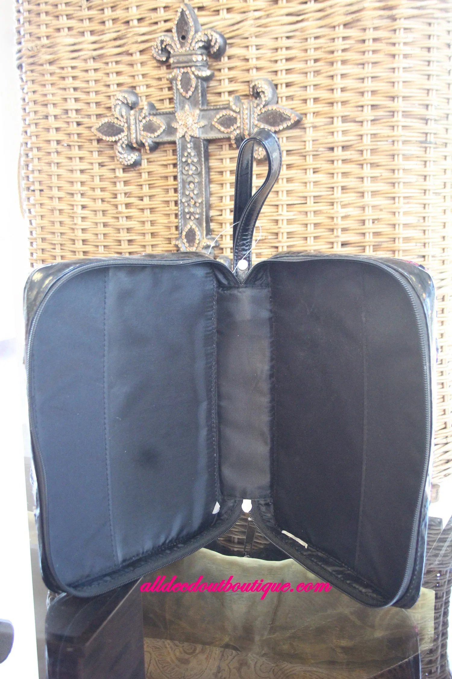 ADO | Silver Zebra and Black Embellished Bible Cover