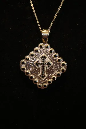 ADO | Square   Cross Pendant Silver