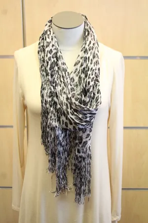 ADO | Wrap Silver Leopard Print Scarf