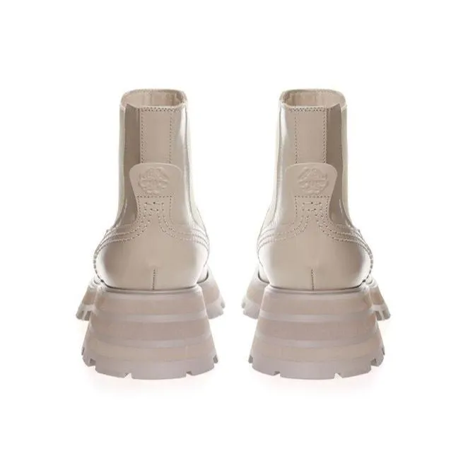 Alexander McQueen Chic Gray Leather Boots for Elegant Steps
