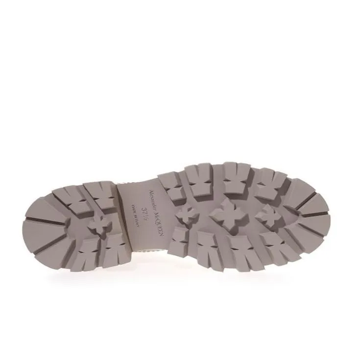 Alexander McQueen Chic Gray Leather Boots for Elegant Steps