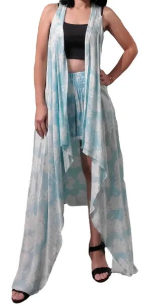 Aloha Royale - Magic Sarong - Rounded Corners - Pineapple - Tiffany Blue & White