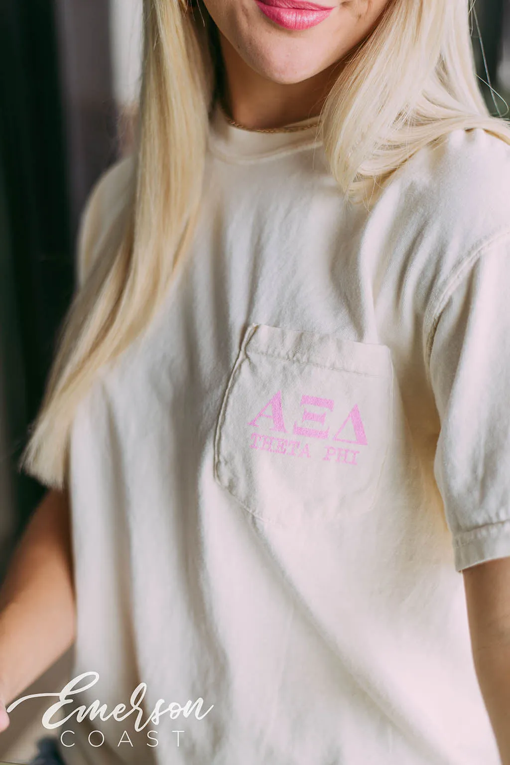 Alpha Xi Delta Lightning Bolt Smiley Face Tee