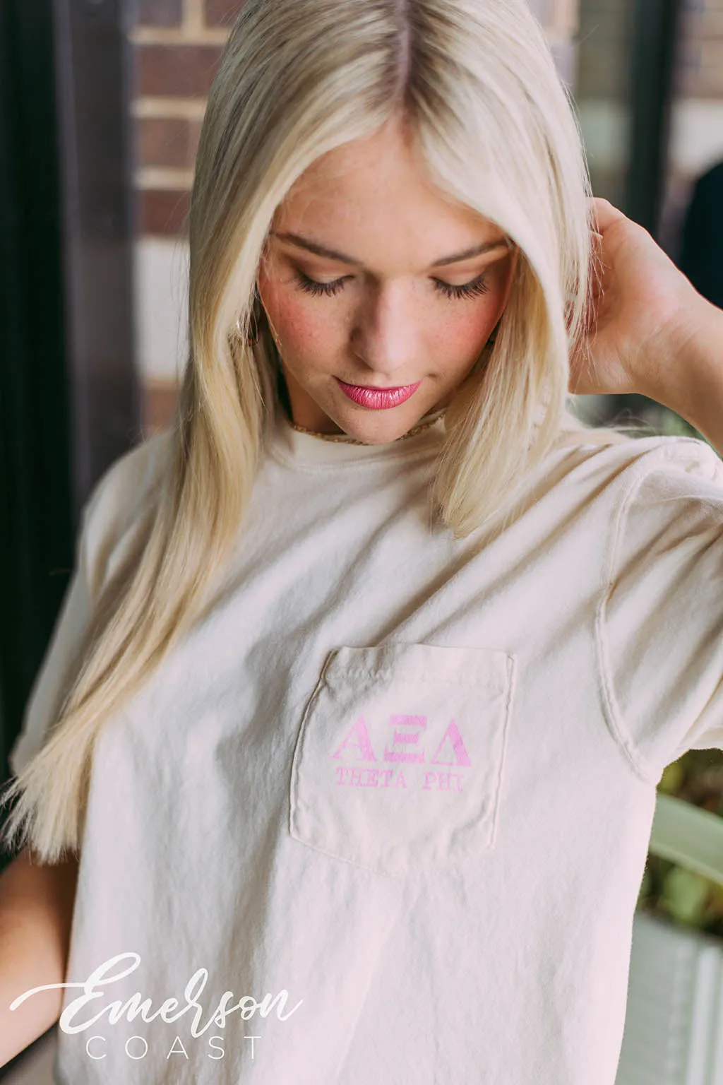 Alpha Xi Delta Lightning Bolt Smiley Face Tee