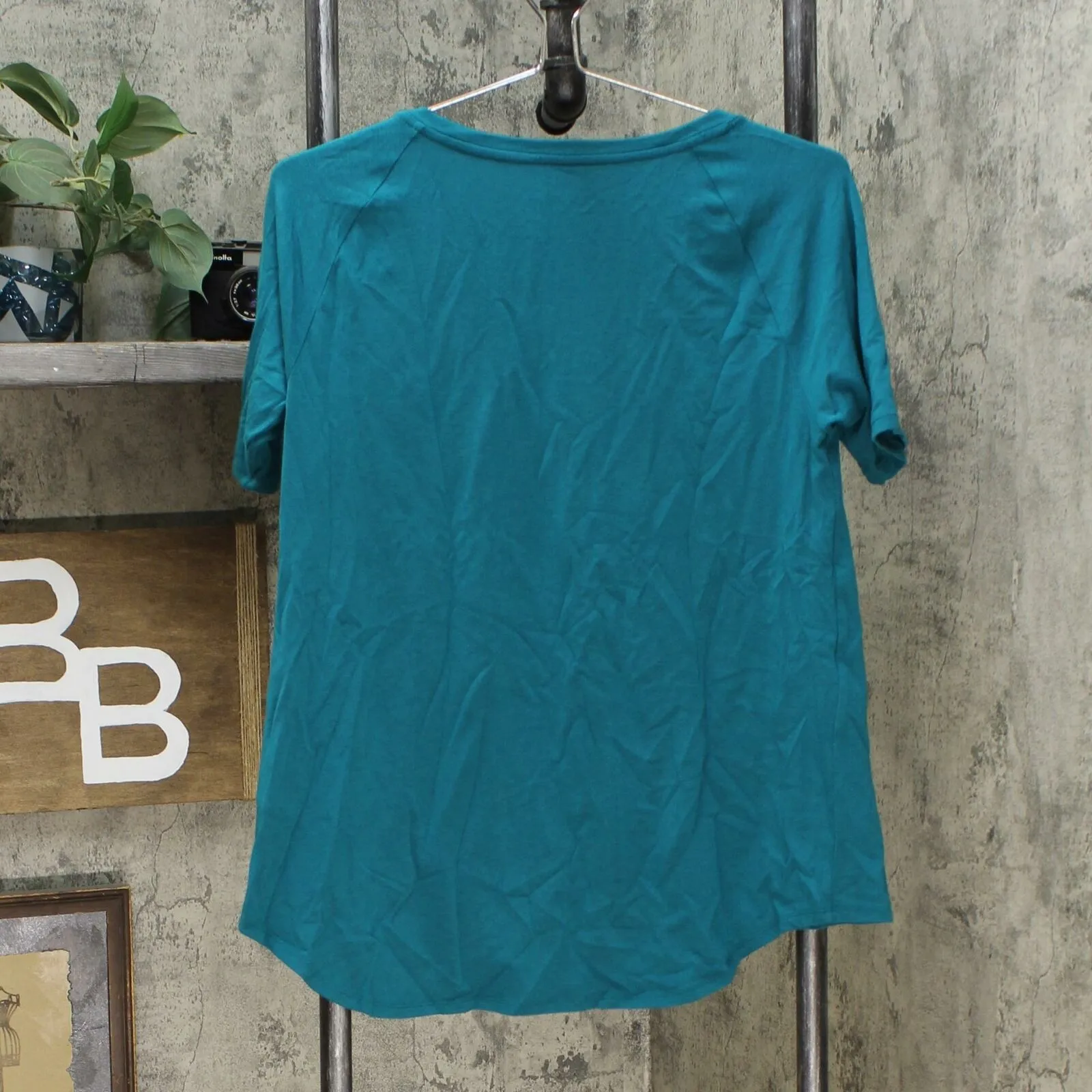 AnyBody Women's Cozy Knit Short-Sleeve Swing Top Everglade XS