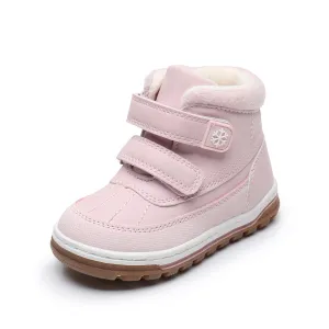 Apakowa Boys Boots Toddler Boys Girls Fall/Winter Boots Outdoor with Hook and Loop (Toddler/Little Kid)-35217-Pink