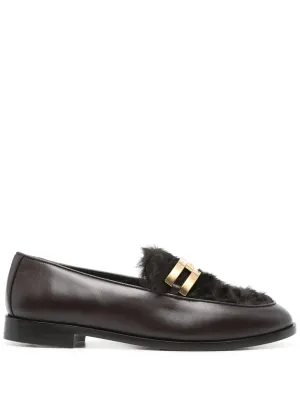 Aquazzura shearling-trim loafers