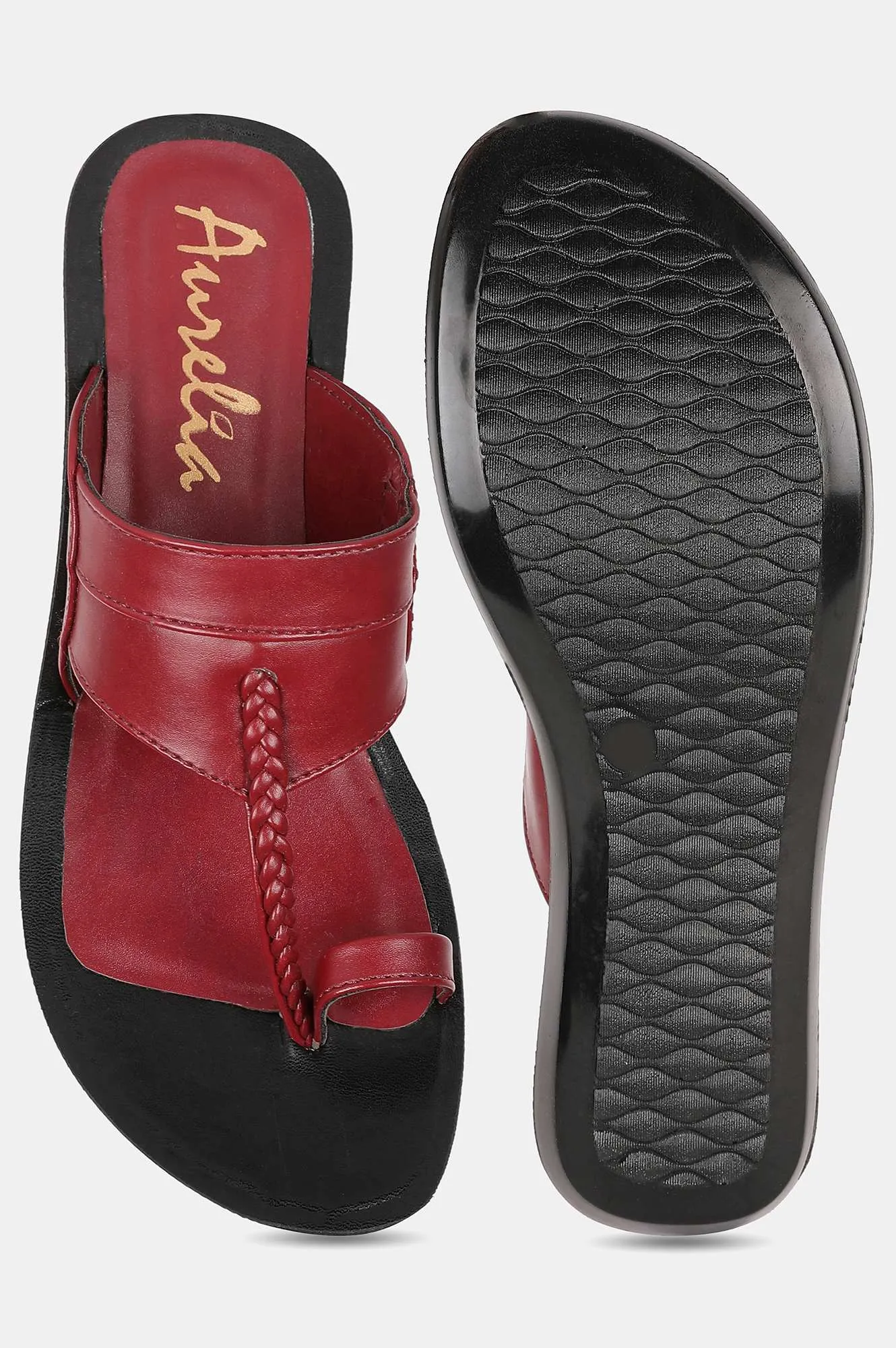 Aurelia Almond Toe Woven Design Flat-ZDarlene