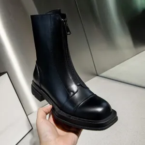 Autumn and winter shoes Women ankle boots natural leather