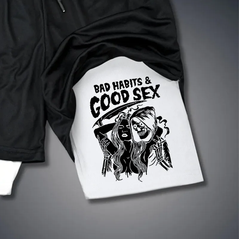 BAD HABITS & GOOD SEX  2 In 1 GYM PERFORMANCE SHORTS