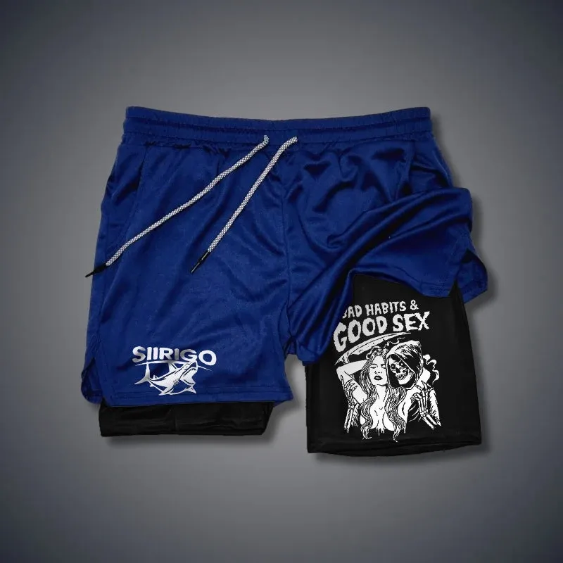 BAD HABITS & GOOD SEX  2 In 1 GYM PERFORMANCE SHORTS