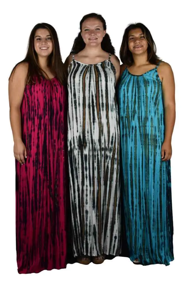 Bali Dress Long - Tie Dye - Taupe