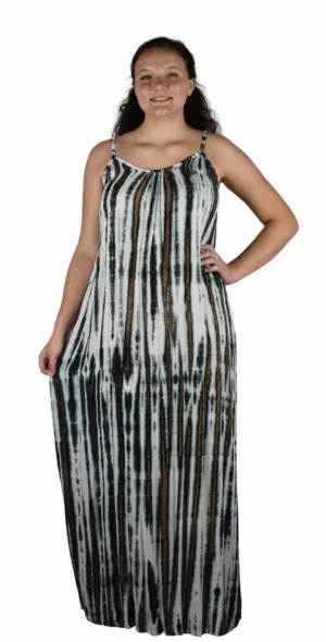 Bali Dress Long - Tie Dye - Taupe