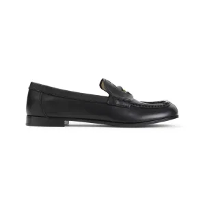 Black Nappa Calf Leather Loafers