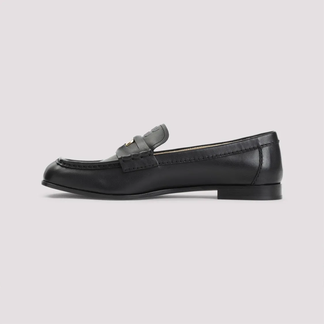 Black Nappa Calf Leather Loafers