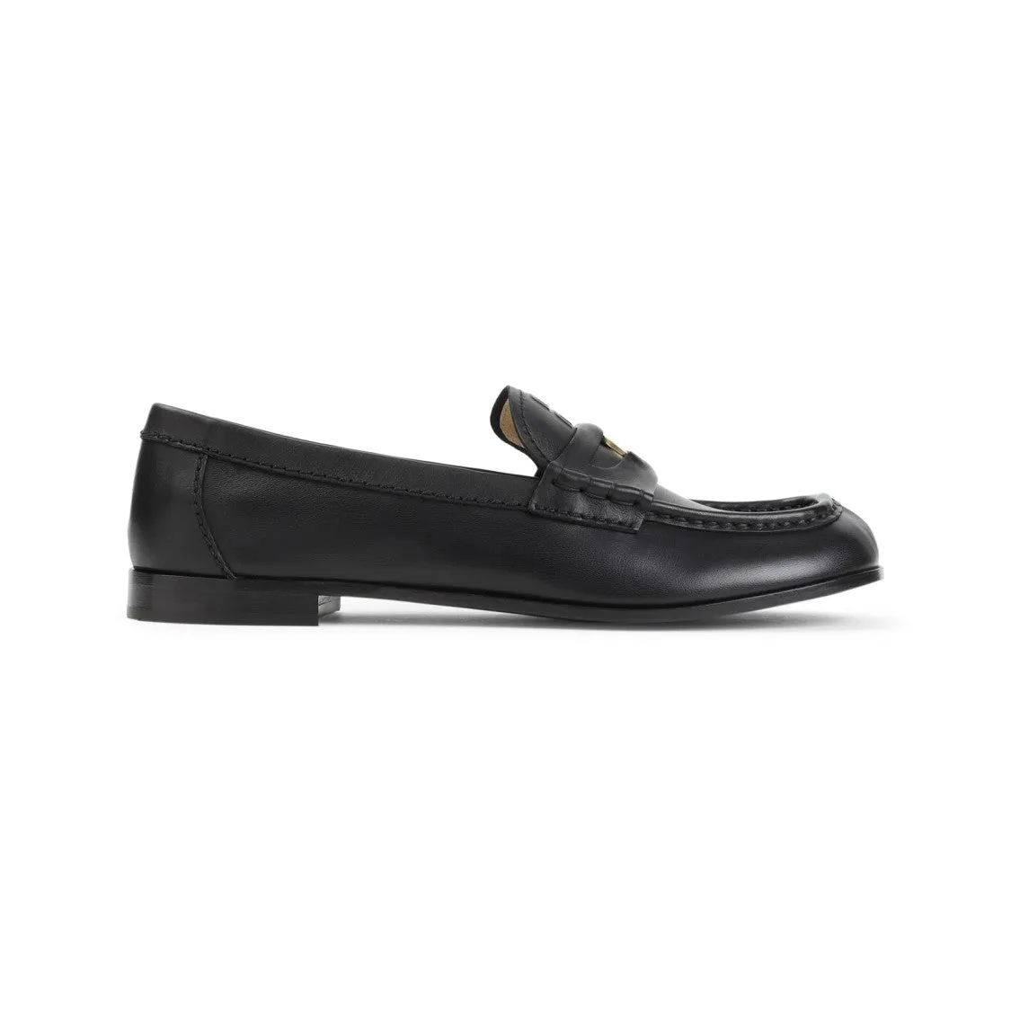 Black Nappa Calf Leather Loafers