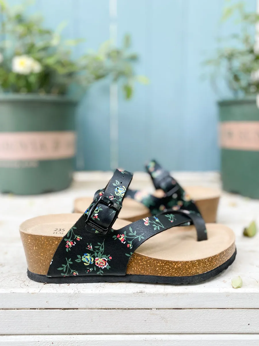 Black Rose Comfort Bed Wedge Sandals  - Maibulun