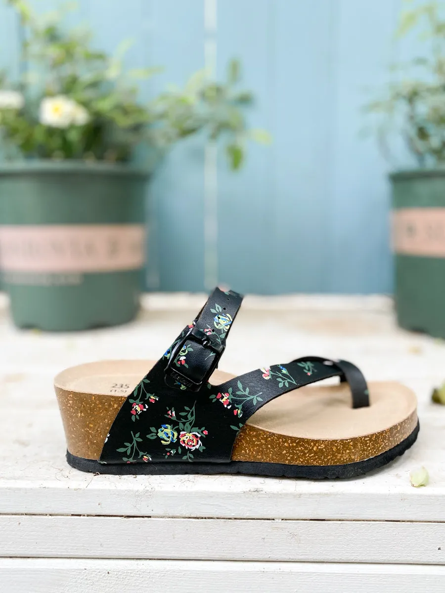 Black Rose Comfort Bed Wedge Sandals  - Maibulun