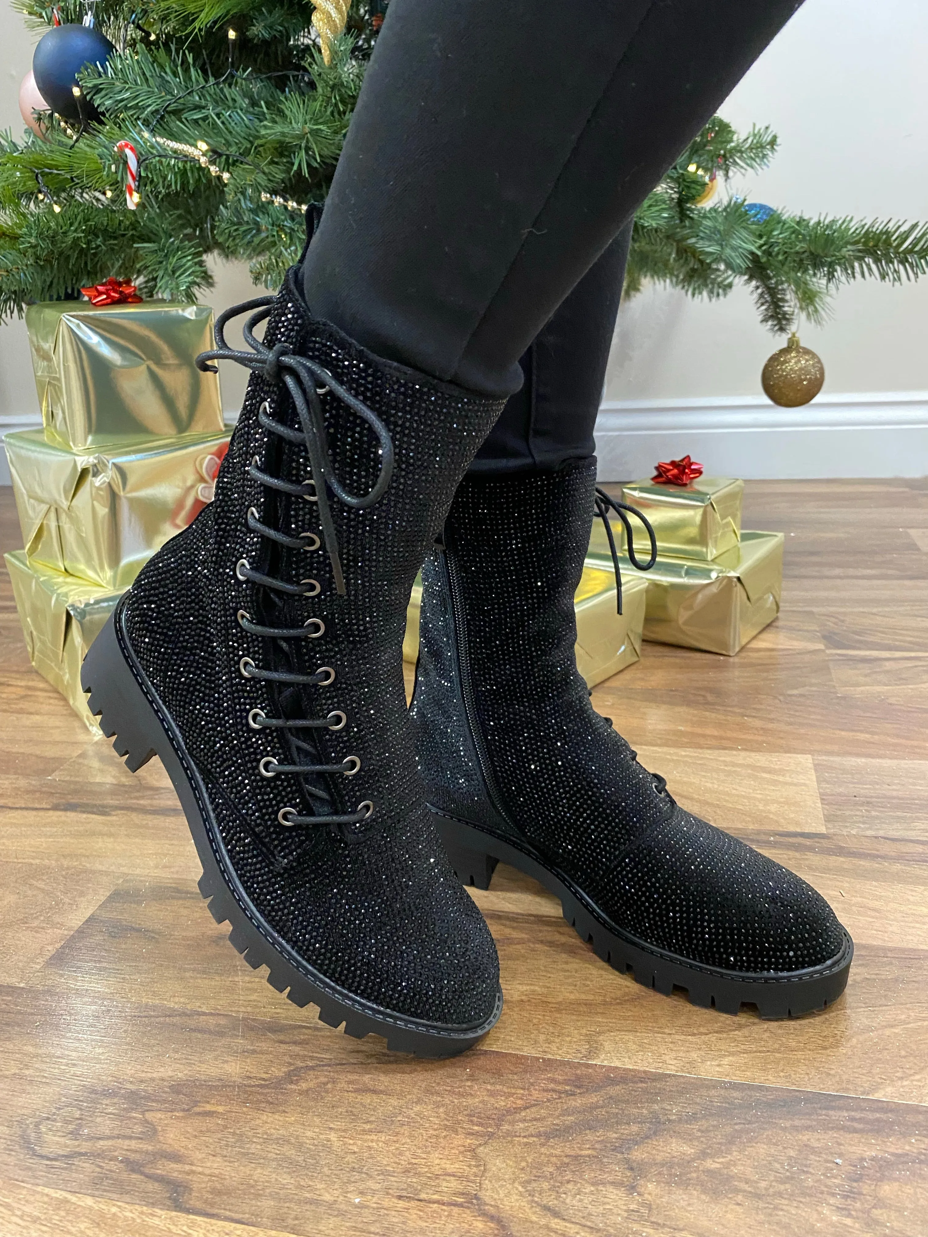 Black Sparkle Boots