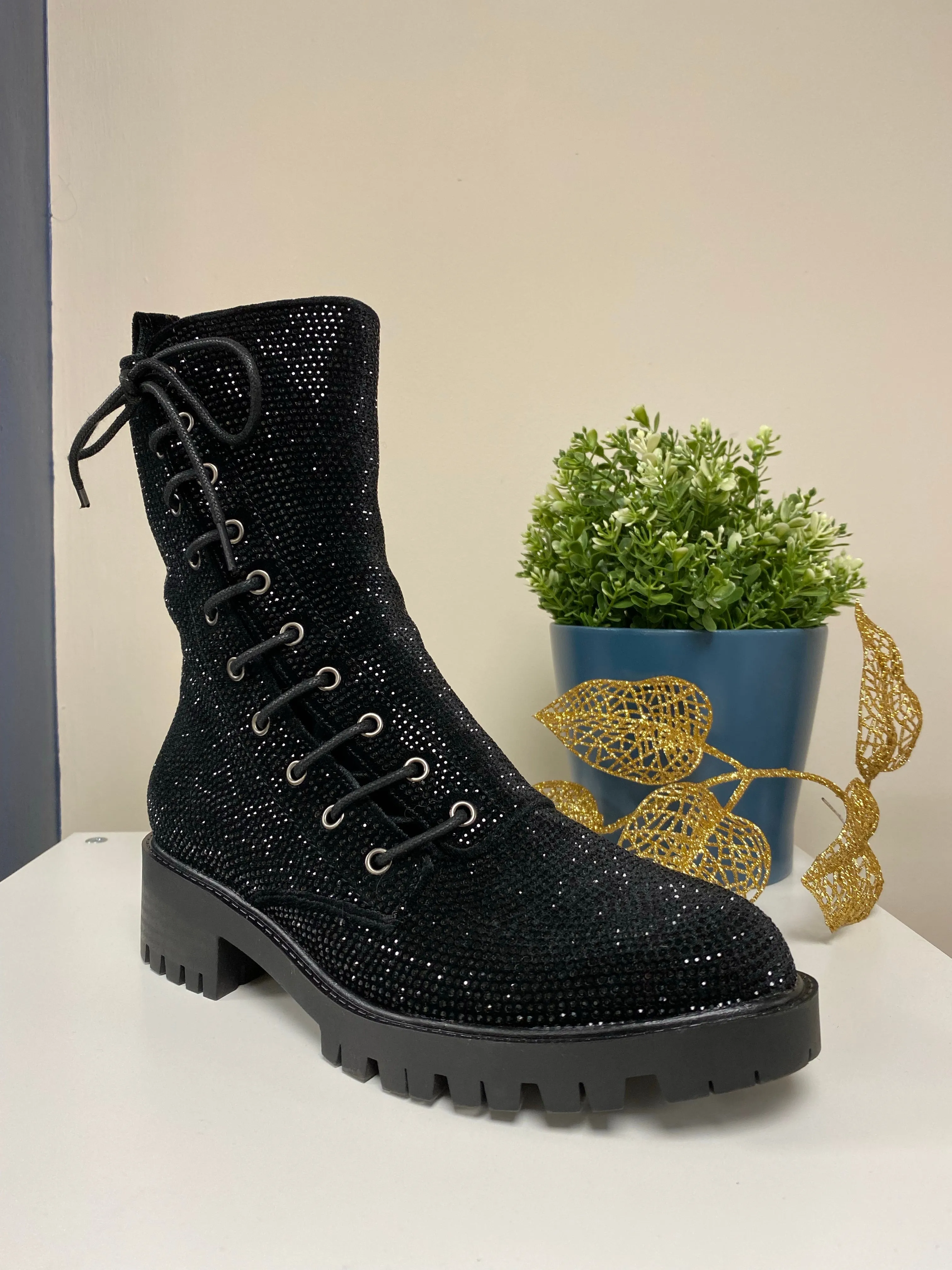 Black Sparkle Boots