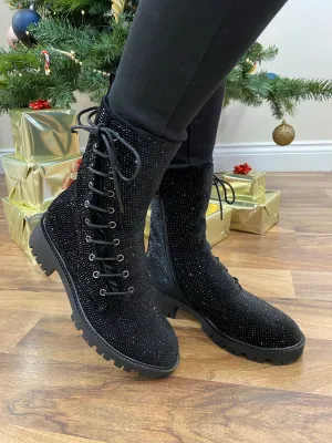 Black Sparkle Boots