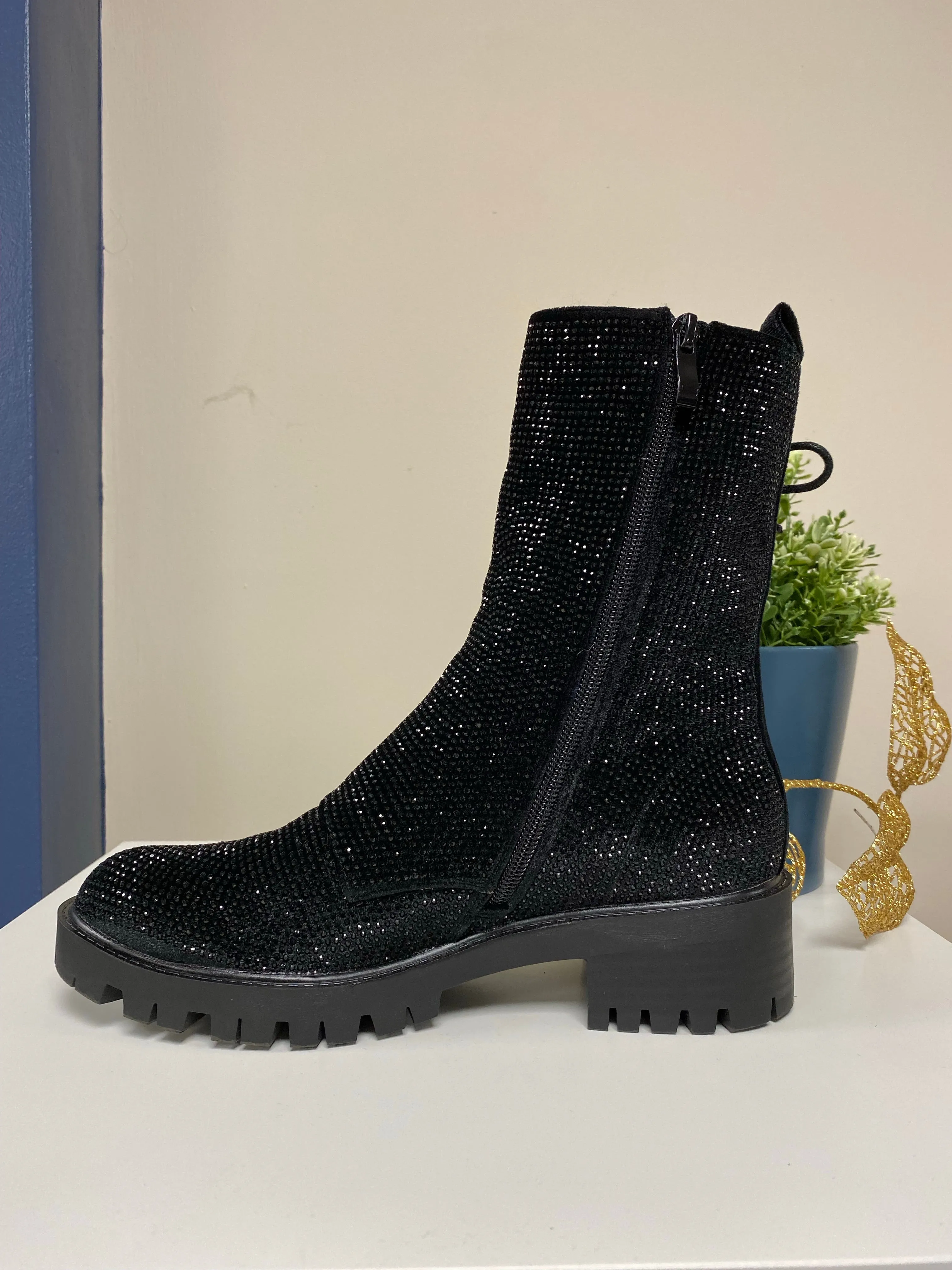 Black Sparkle Boots