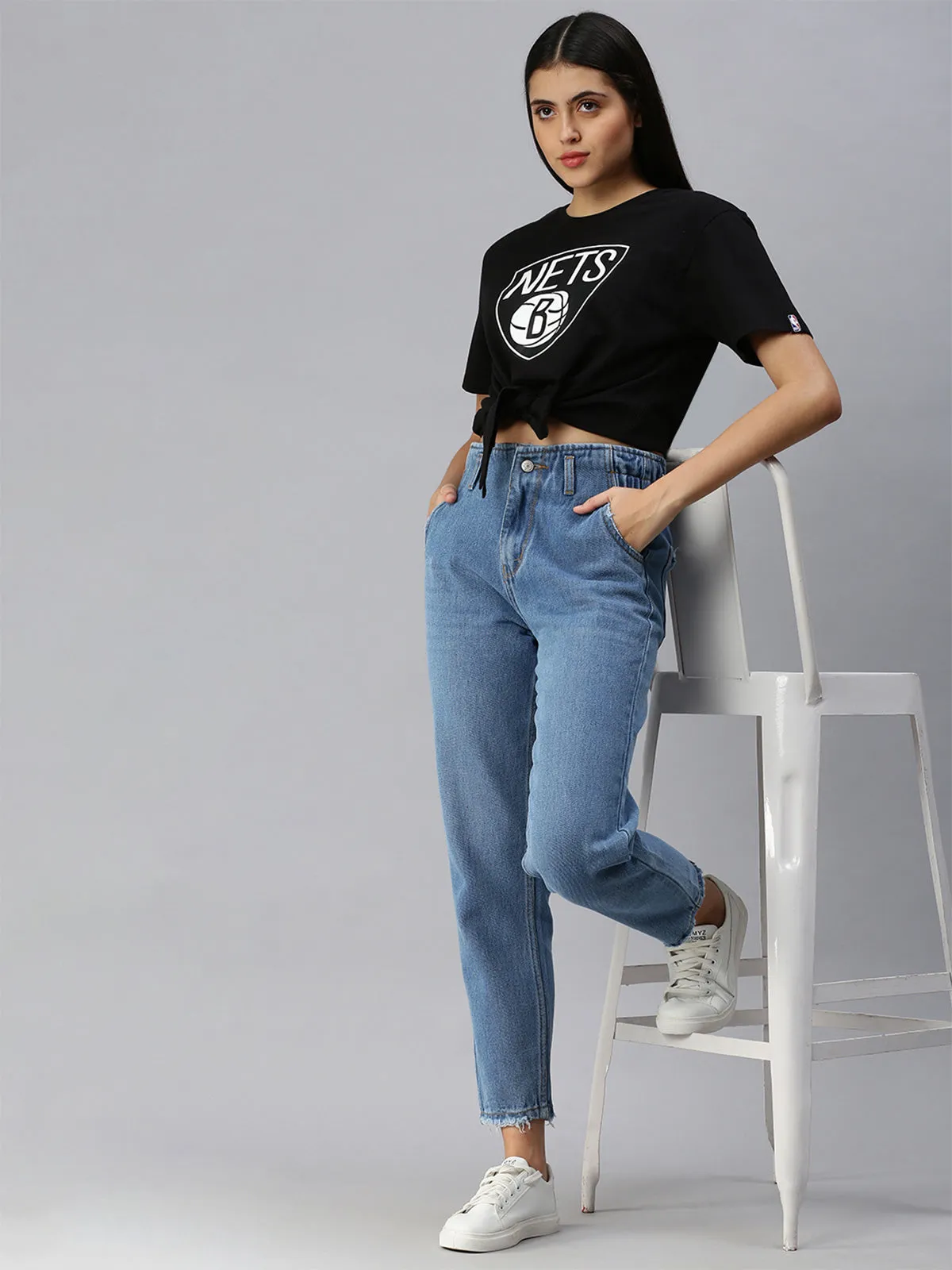 Brooklyn Nets: Classic Crest Tie-up Top - Black