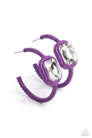 Call Me TRENDY - Purple Hoop Earring
