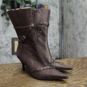 Carlos by Carlos Santana Vintage Stiletto Heel Trail Bronze Boots Brown 6M