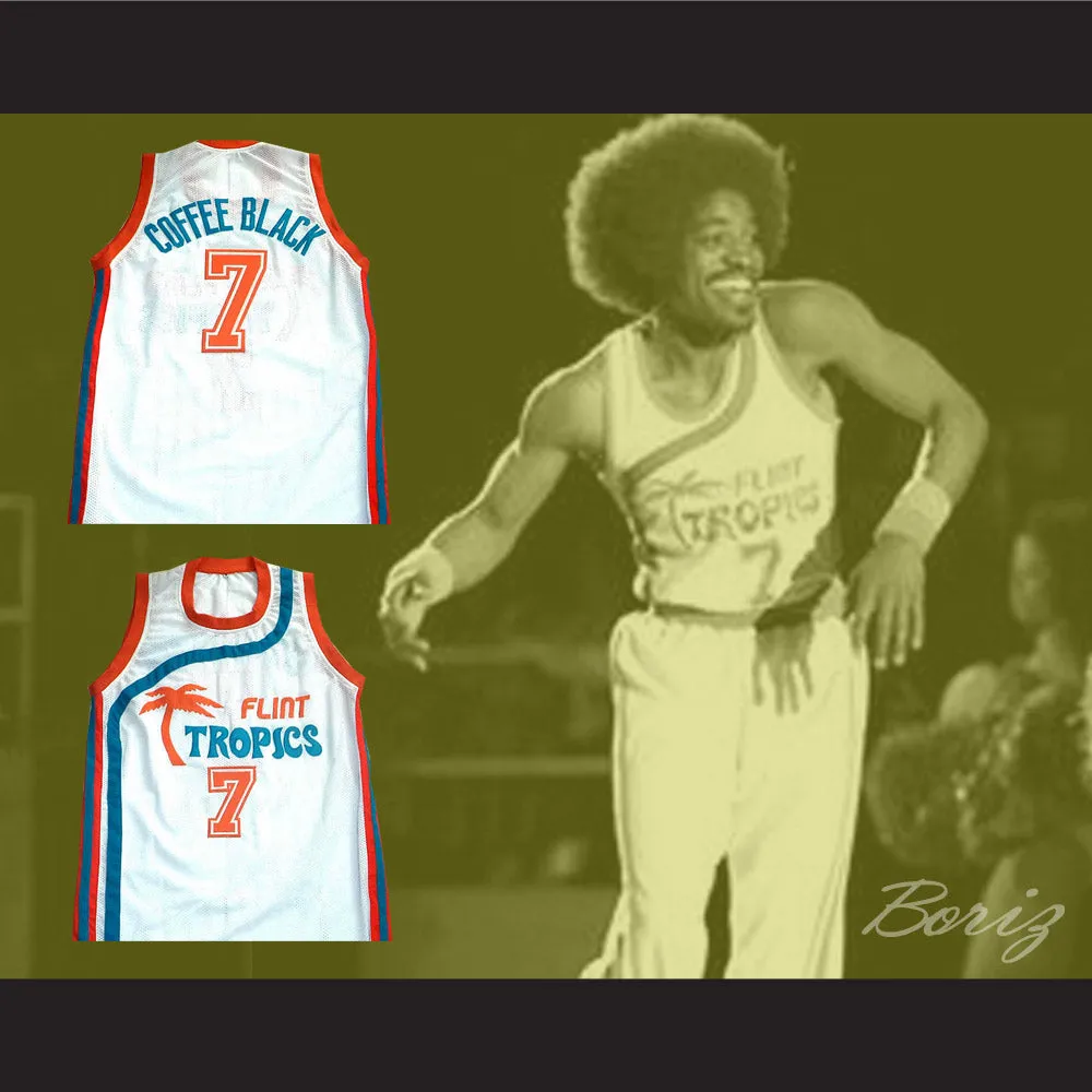 Coffee Black 7 Flint Tropics Semi Pro Team Basketball Jersey